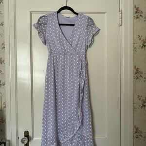 Miami Lavender Polka Dot Midi Dress